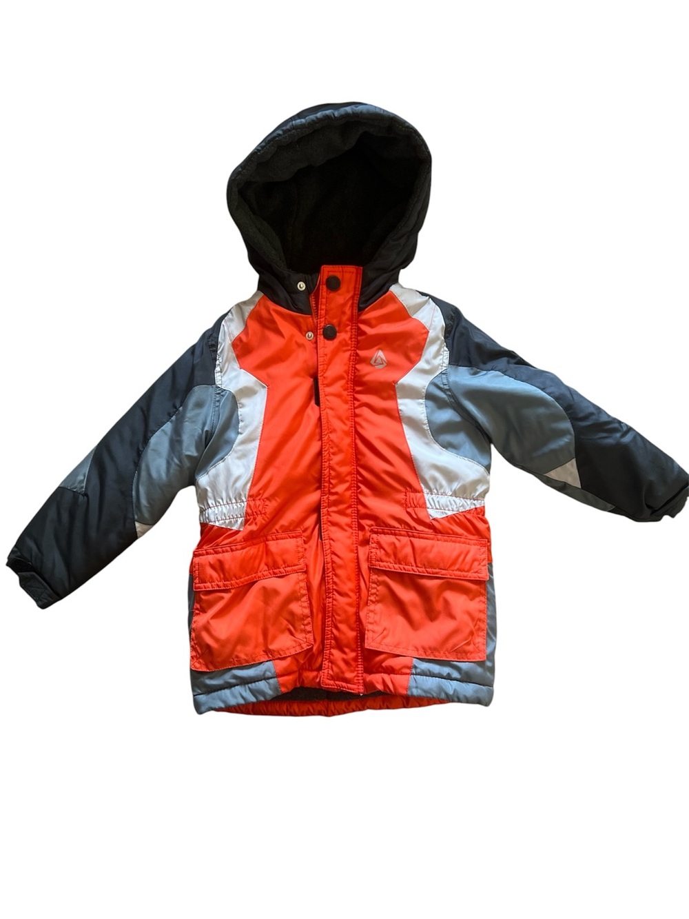 London Fog Boys Heavyweight Orange Black Grey Snow Coat | Size 5-6